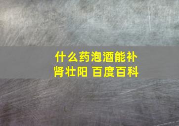 什么药泡酒能补肾壮阳 百度百科